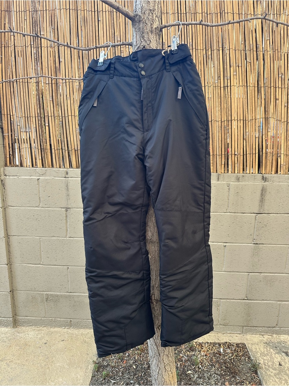 all in motion Men's Black Snow Pants with Zip Pockets